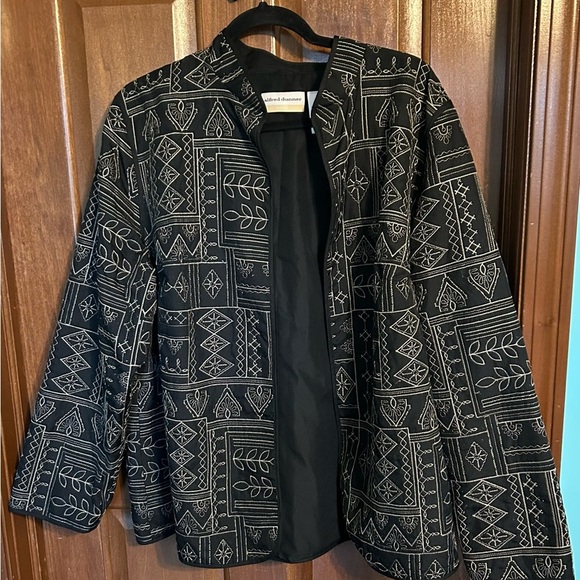 Alfred Dunner Black Embroidered Women's Open Jacket Size‎ 16W - Picture 1 of 4